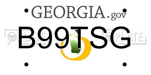 B99TSG Georgia License Plate