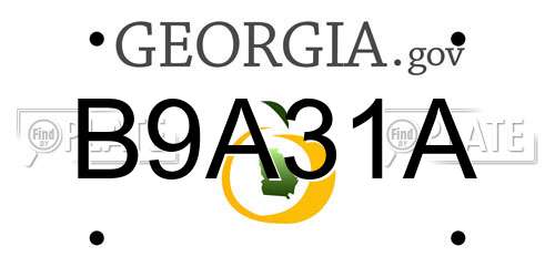 B9A31A Georgia License Plate