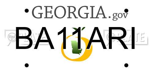 BA11ARI Georgia License Plate