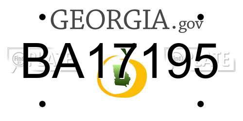 BA17195 Georgia License Plate
