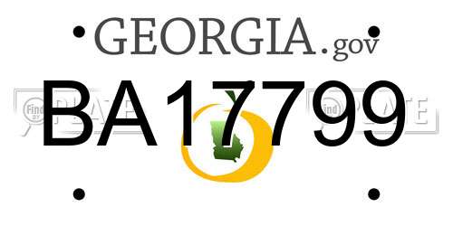 BA17799 Georgia License Plate