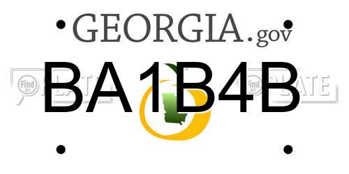 BA1B4B Georgia License Plate