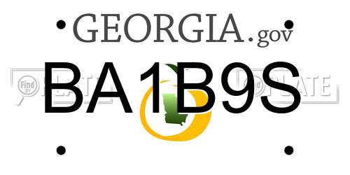 BA1B9S Georgia License Plate