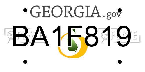 BA1F819 Georgia License Plate