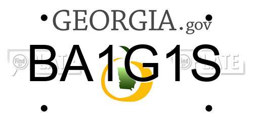 BA1G1S Georgia License Plate