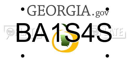 BA1S4S Georgia License Plate