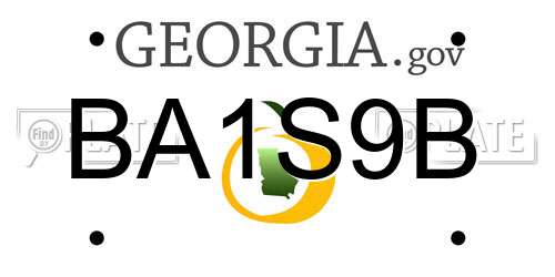 BA1S9B Georgia License Plate