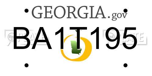 BA1T195 Georgia License Plate