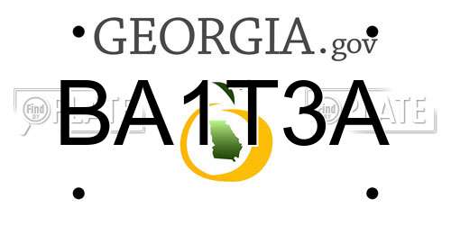 BA1T3A Georgia License Plate