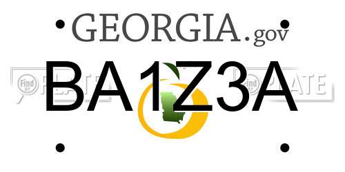 BA1Z3A Georgia License Plate