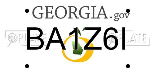 BA1Z6I Georgia License Plate