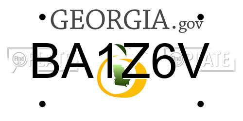 BA1Z6V Georgia License Plate