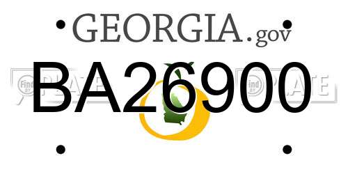 BA26900 Georgia License Plate