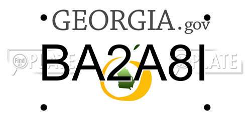 BA2A8I Georgia License Plate