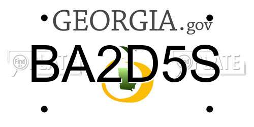 BA2D5S Georgia License Plate