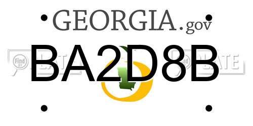 BA2D8B Georgia License Plate