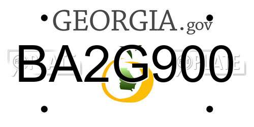 BA2G900 Georgia License Plate