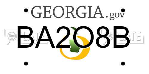 BA2O8B Georgia License Plate