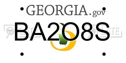 BA2O8S Georgia License Plate
