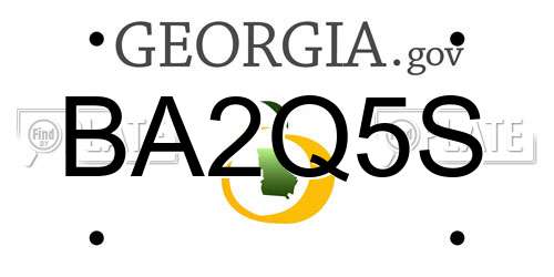 BA2Q5S Georgia License Plate