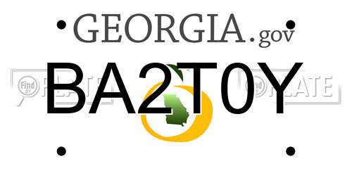 BA2T0Y Georgia License Plate