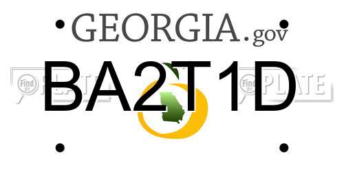 BA2T1D Georgia License Plate