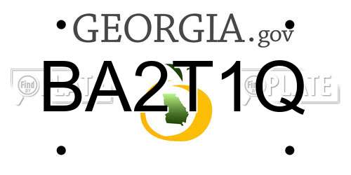 BA2T1Q Georgia License Plate