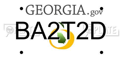BA2T2D Georgia License Plate