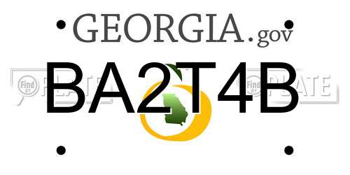 BA2T4B Georgia License Plate