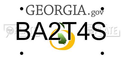 BA2T4S Georgia License Plate