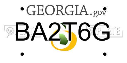 BA2T6G Georgia License Plate