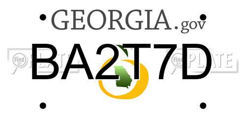 BA2T7D Georgia License Plate
