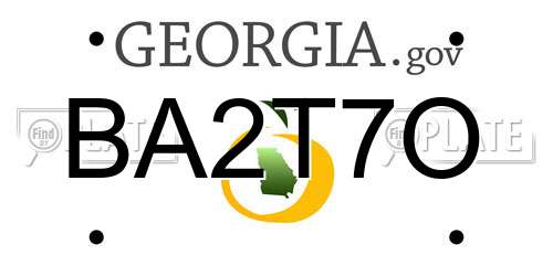 BA2T7O Georgia License Plate