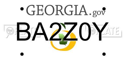 BA2Z0Y Georgia License Plate