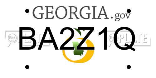BA2Z1Q Georgia License Plate