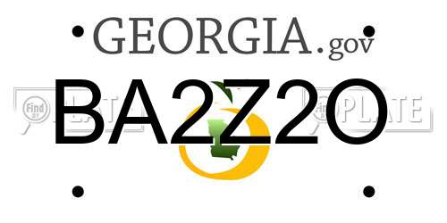 BA2Z2O Georgia License Plate