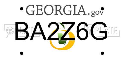 BA2Z6G Georgia License Plate