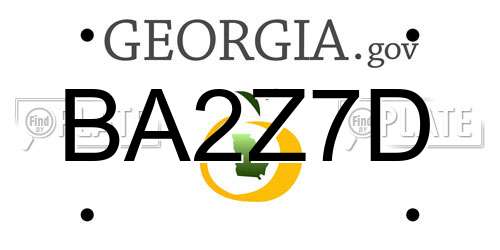 BA2Z7D Georgia License Plate