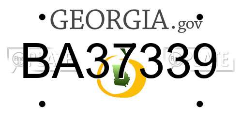 BA37339 Georgia License Plate