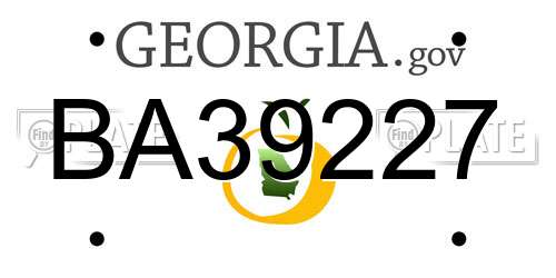 BA39227 Georgia License Plate