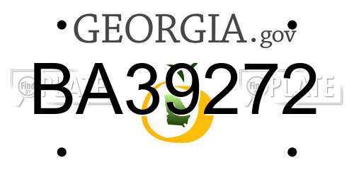 BA39272 Georgia License Plate