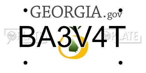 BA3V4T Georgia License Plate