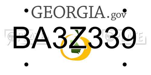 BA3Z339 Georgia License Plate