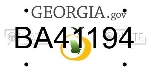 BA41194 Georgia License Plate