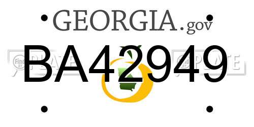 BA42949 Georgia License Plate