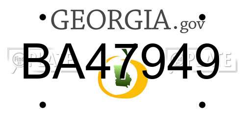 BA47949 Georgia License Plate