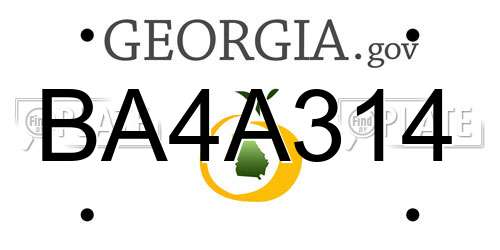 BA4A314 Georgia License Plate