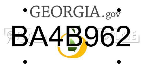 BA4B962 Georgia License Plate
