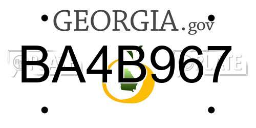 BA4B967 Georgia License Plate