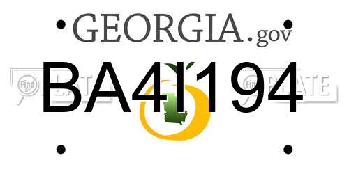 BA4I194 Georgia License Plate